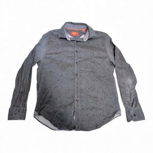 Tallia‎ Sport Men's Gray Paisley Button-Down Shirt M